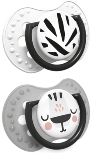 זוג מוצצי סיליקון 0-3 חודשים Lovi Salt & Pepper 