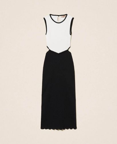 Long two-tone knit dress