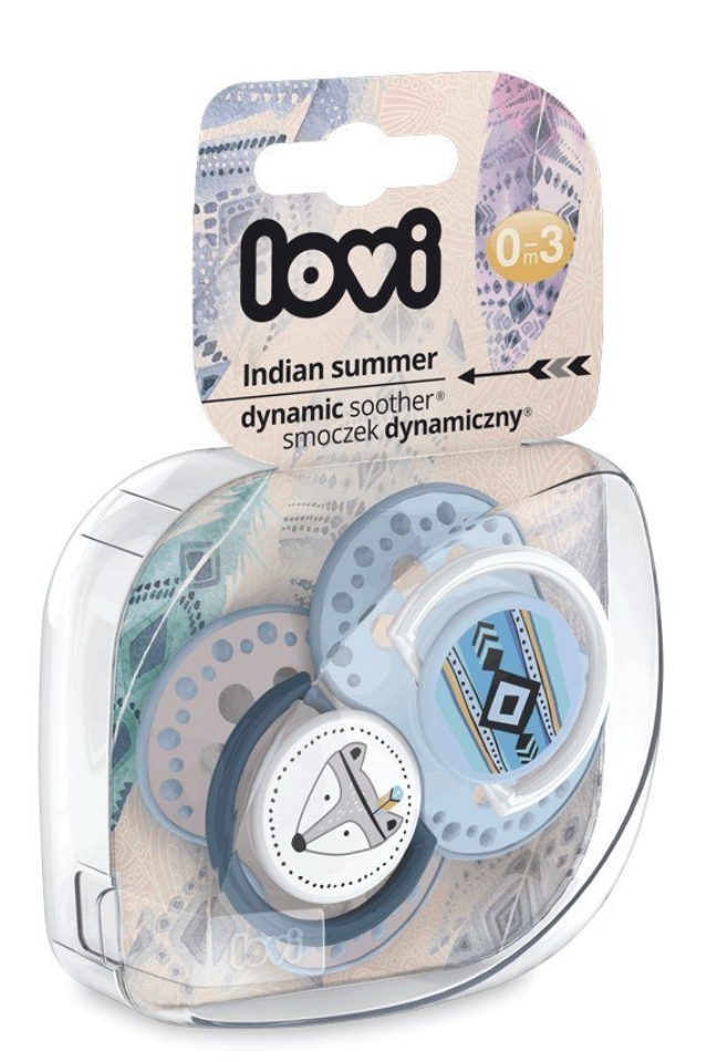 זוג מוצצי סיליקון Indian Summer כחול 0-3 חודשים Lovi