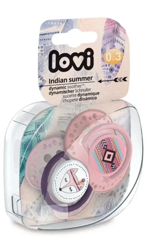 זוג מוצצי סיליקון מהדורת Indian Summer ‏3–0 חודשים ורוד Lovi