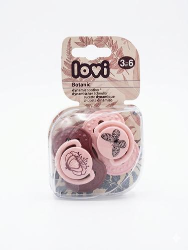 זוג מוצצי סיליקון Botanic 3-6 חודשים ורוד Lovi