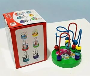 מבוך חרוזי עץ מצוירים לילדים | צעצוע פעילות