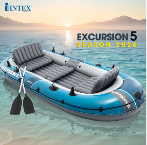 סירה מתנפחת אינטקס ל- 5 אנשים EXCURSION כולל משוטים ומשאבה INTEX 66325