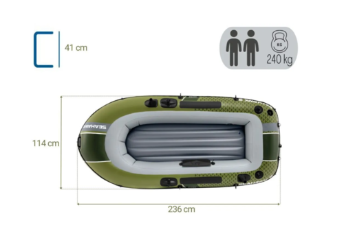 סירת גומי מתנפחת לשני אנשים סיהוק intex 66332 Seahawk 2