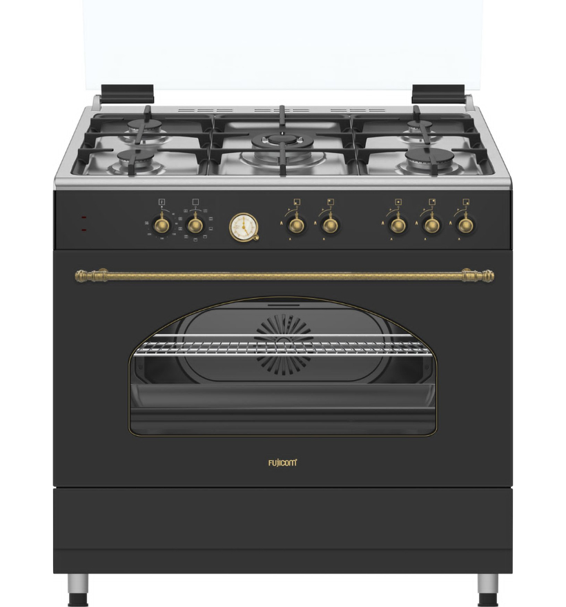 תנור משולב כיריים FJ-FSC9095BK שחור כפרי פוגיקום FUJICOM