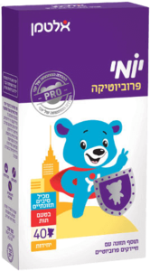 יומי פרוביוטיקה | בטעם תות | מכיל 40 דובונים | מכיל סויה וחלב | כשר חלבי |