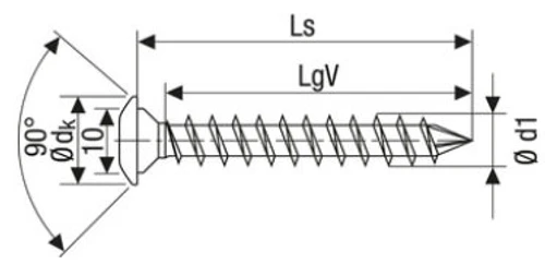 ברגי עץ 8X50 נירוסטה A1 (50 יח') 35708000601001