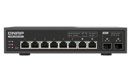 מתג QNAP 8-Port 10GbE QSW-L3208-2C6T Lite Managed