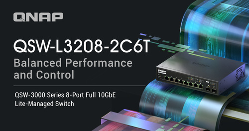 מתג QNAP 8-Port 10GbE QSW-L3208-2C6T Lite Managed