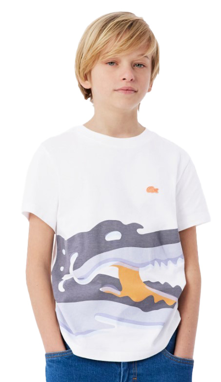 חולצת לקוסט Lacoste Croc Print Cotton T-shirt | ילדים