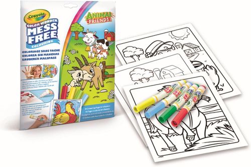 ערכת ציור ללא ליכלוך Color Wonder 18 דפים ו 4 טושים – חברים בחווה