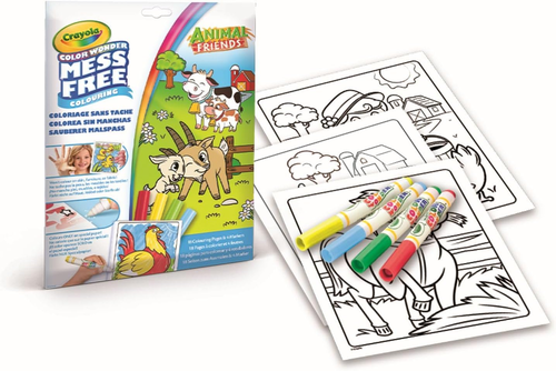 ערכת ציור ללא ליכלוך Color Wonder 18 דפים ו 4 טושים – חברים בחווה
