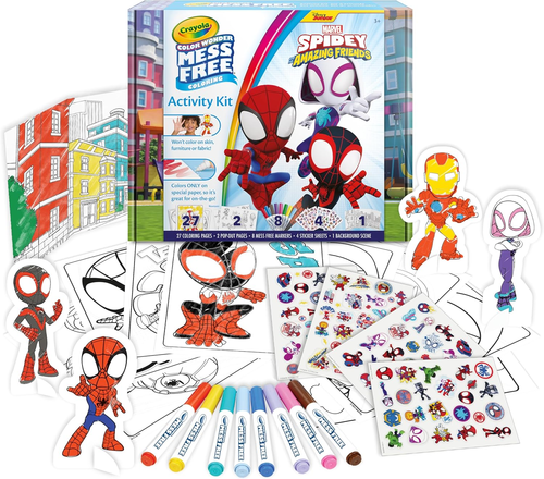 Color Wonder ספיידי וחבריו המופלאים – ערכת פעילות קסומה 18 דפים ו 5 טושים ללא לכלוך