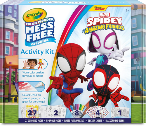 Color Wonder ספיידי וחבריו המופלאים – ערכת פעילות קסומה 18 דפים ו 5 טושים ללא לכלוך