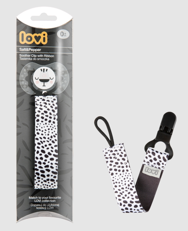 מחזיק מוצץ עם סרט Lovi Salt & Pepper 