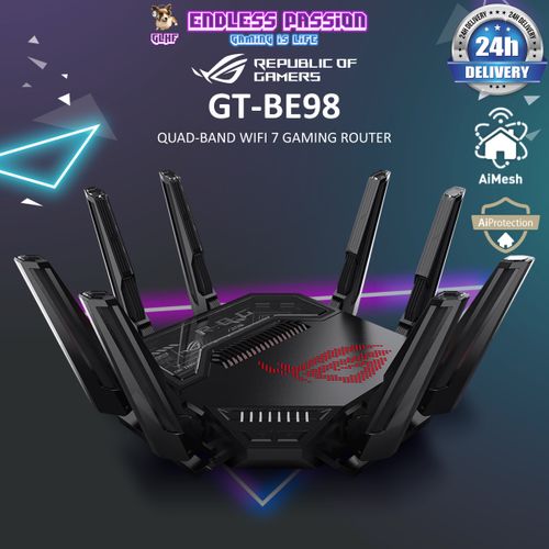 ראוטר גיימינג Asus ROG Rapture GT-BE98 Quad-band WiFi 7