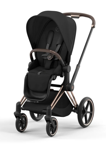 עגלה משולבת Priam 4 לתינוק Sepia Black שלדה רוזגולד Cybex