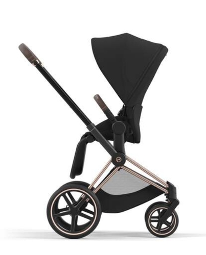 עגלה משולבת Priam 4 לתינוק Sepia Black שלדה רוזגולד Cybex