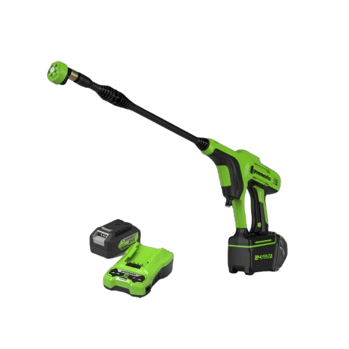 אקדח שטיפה בלחץ נטען 24v + סוללה 4.0Ah ומטען מהיר - GREENWORKS 