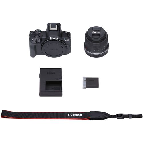 מצלמה Canon EOS R50 kit 18-45mm Creator Kit (Black)  יבואן רשמי