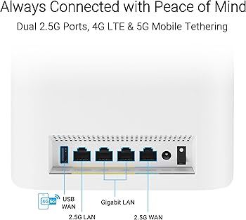 ראוטר (שתי יחידות) Asus ZenWiFi BT8 Tri-Band Mesh Wireless WiFi 7 - צבע לבן