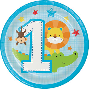 צלחות נייר 18מס"מ שנה בכייף בן 8 יח