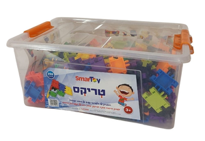 טריקס - משחק בנייה 350 חלקים צבעוניים עם מגוון אפשרויות הרכבה המגיע בארגז רב פעמי