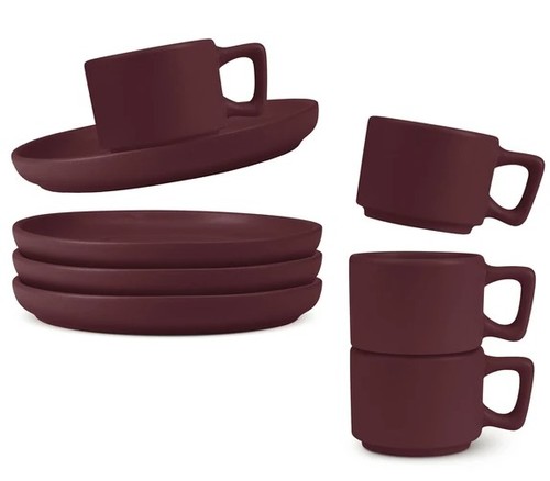 סט כוסות אספרסו וצלוחיות 8 חלקים Berlinger Haus BH10017 Stoneware