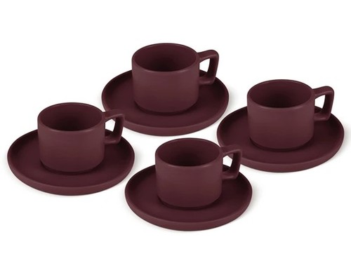 סט כוסות אספרסו וצלוחיות 8 חלקים Berlinger Haus BH10017 Stoneware
