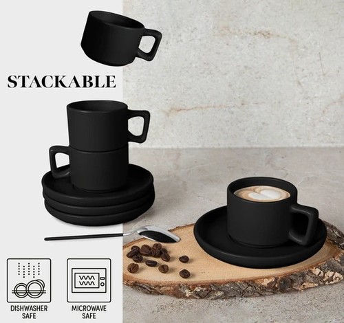 סט כוסות אספרסו וצלוחיות 8 חלקים Berlinger Haus BH10019A Stoneware