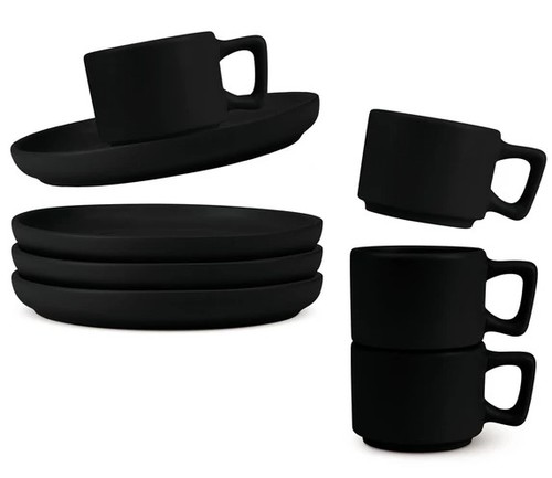 סט כוסות אספרסו וצלוחיות 8 חלקים Berlinger Haus BH10019A Stoneware