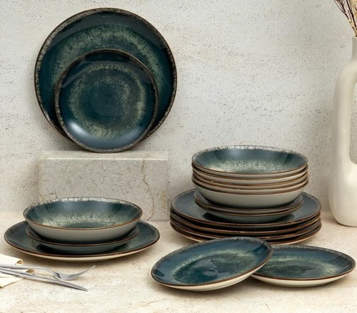 סט כלי אוכל פורצלן 18 חלקים Berlinger Haus Green BH10300