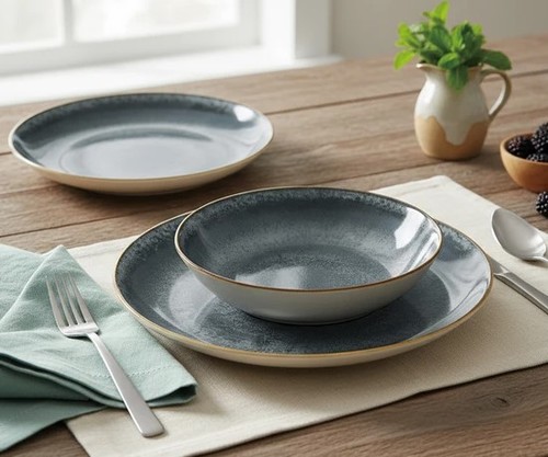 סט כלי אוכל פורצלן 18 חלקים Berlinger Haus Grey BH10302