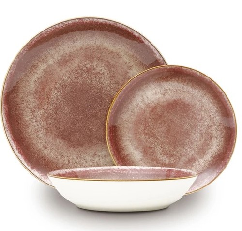 סט כלי אוכל פורצלן 18 חלקים Berlinger Haus Rose Gold BH10303