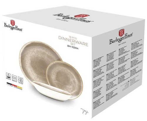 סט כלי אוכל פורצלן 18 חלקים Berlinger Haus Champagne BH10304