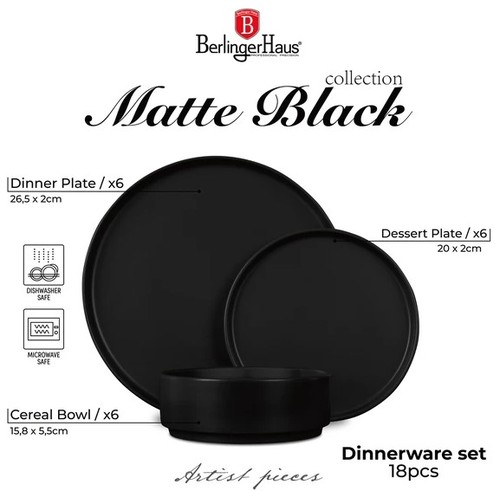 סט כלי אוכל 18 חלקים Berlinger Haus Stoneware BH10009A