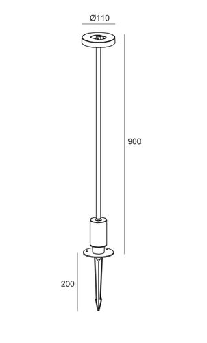  דוקרן גינה 12-24V 3000K 15W RAY עמוד - 50 ס
