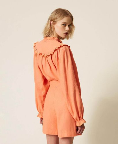 Linen blend shorts with pleats