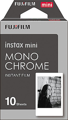 10 דפי צילום שחור לבן למצלמת אינסטקס Fuji Instax Mini Mono Chrome