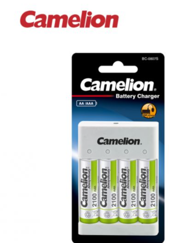 מטען סוללות נטענות + 4 סוללות נטענות AA 2700MAH CAMELION