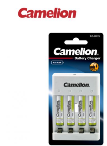 מטען סוללות נטענות + 4 סוללות נטענות AAA 1000MAH CAMELION