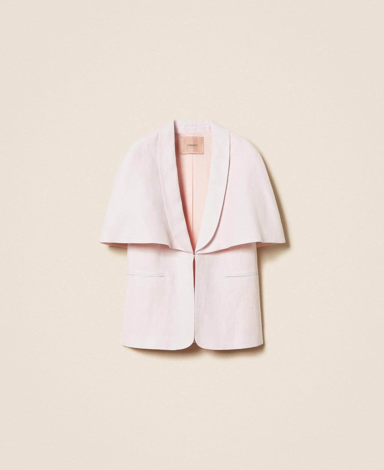 Linen blend cape jacket