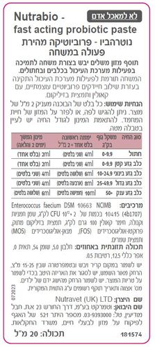 נוטרה-וט נוטרהביו פרוביוטיקה מהירת פעולה במזרק 20 מ