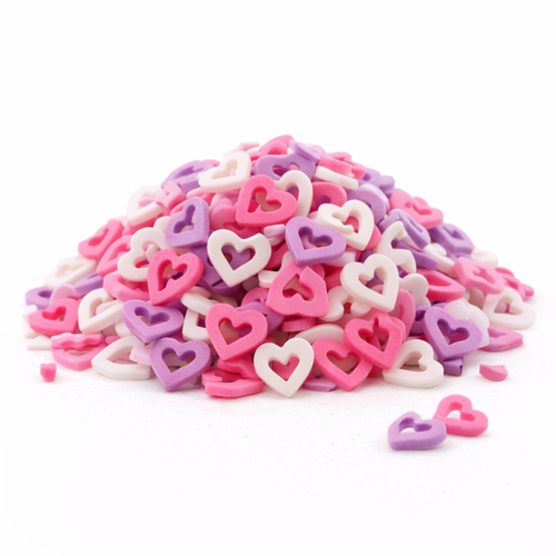 סוכריות לב חלול סגול ורוד לבן