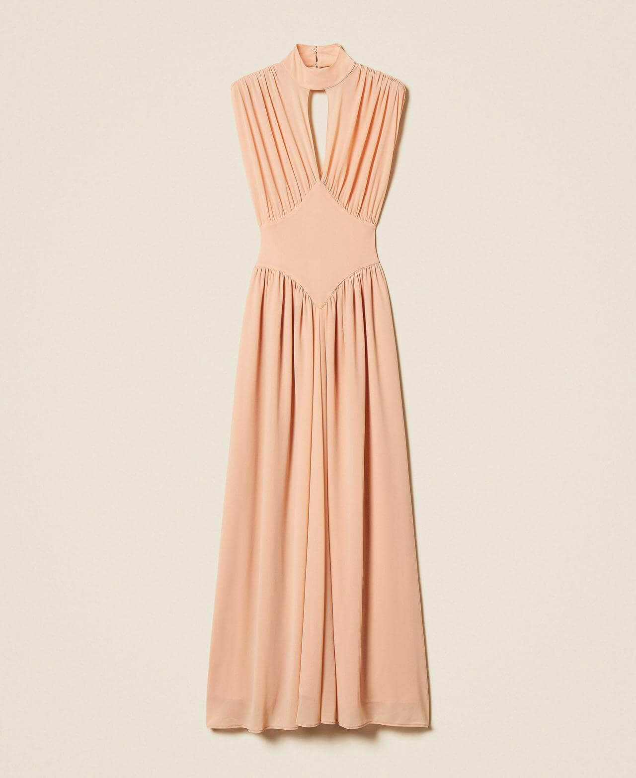 Full length dress with gathering