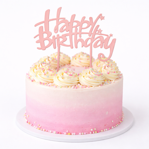 טופר פרספקס רוז גולד HAPPY BIRTHDAY