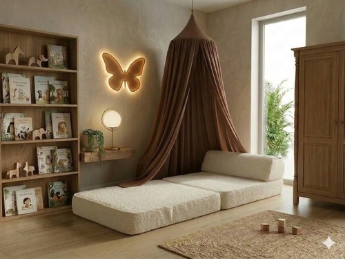 ספת נפתחת Coco מבד טדי בצבע Cotton White – כורסה שהופכת למיטה - מאמו