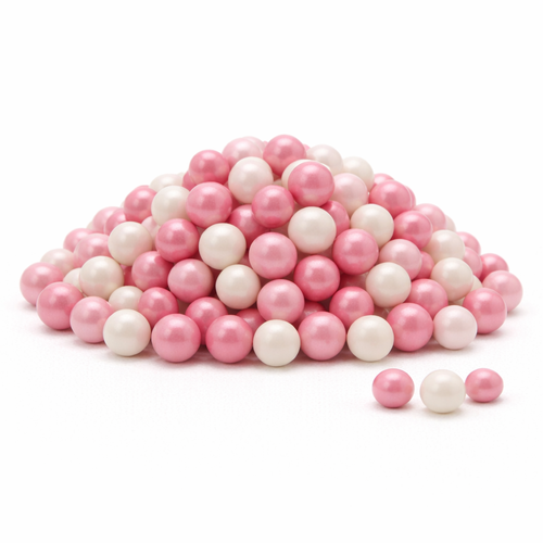 סוכריות פנינה גדול ורוד לבן מטאלי