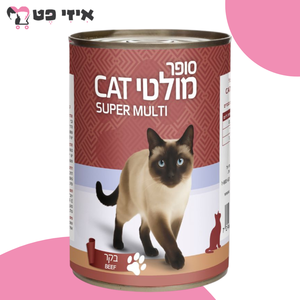 שימור מולטיקט סופר פטה בקר לחתול 400 גרם MULTI CAT