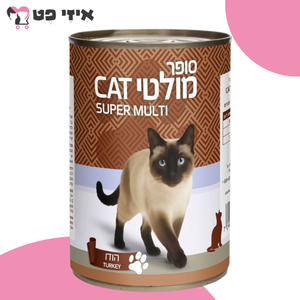 שימור מולטיקט סופר פטה הודו לחתול 400 גרם MULTI CAT